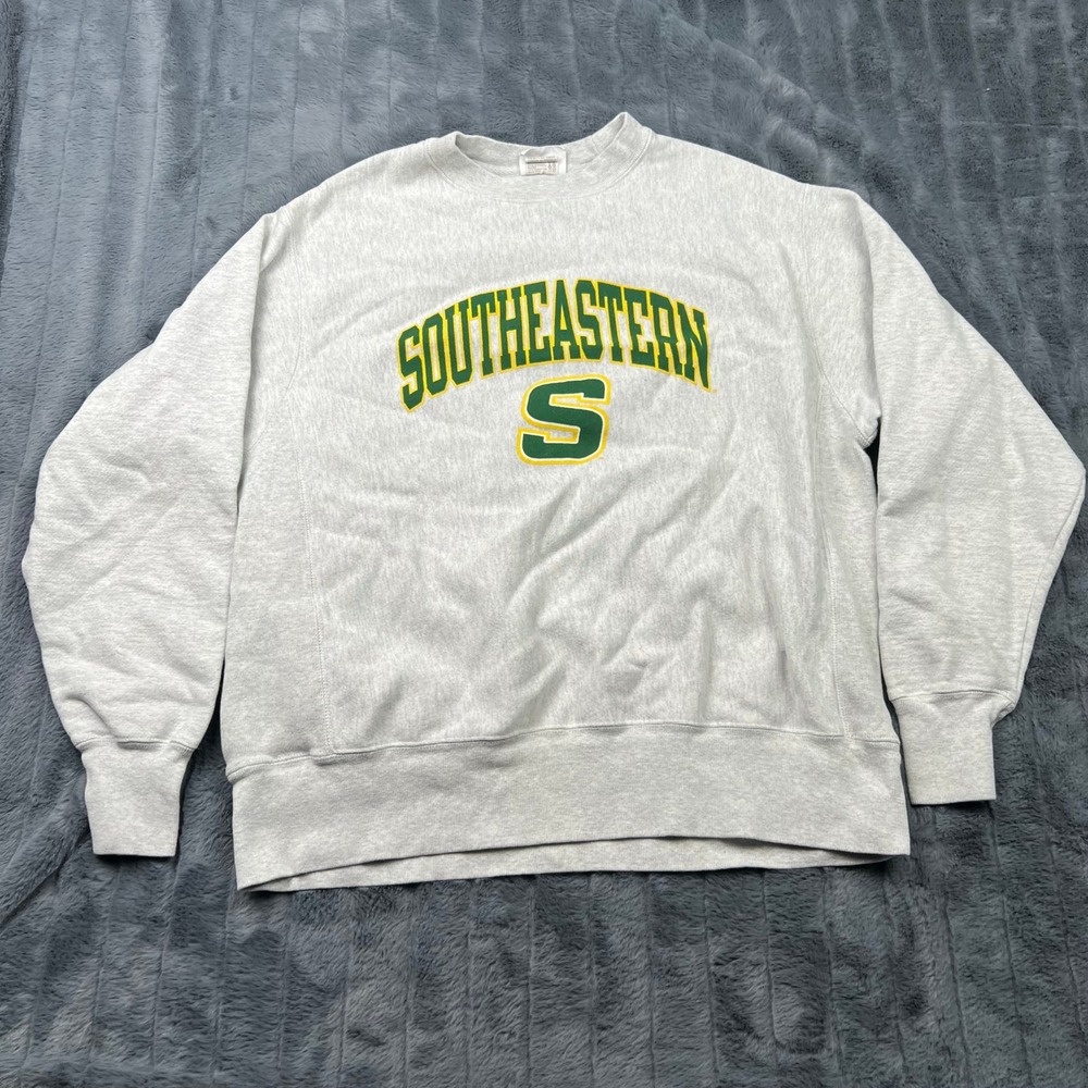 Champion Reverse Weave Southeastern University Sweatshirt Gray Large CS3050
